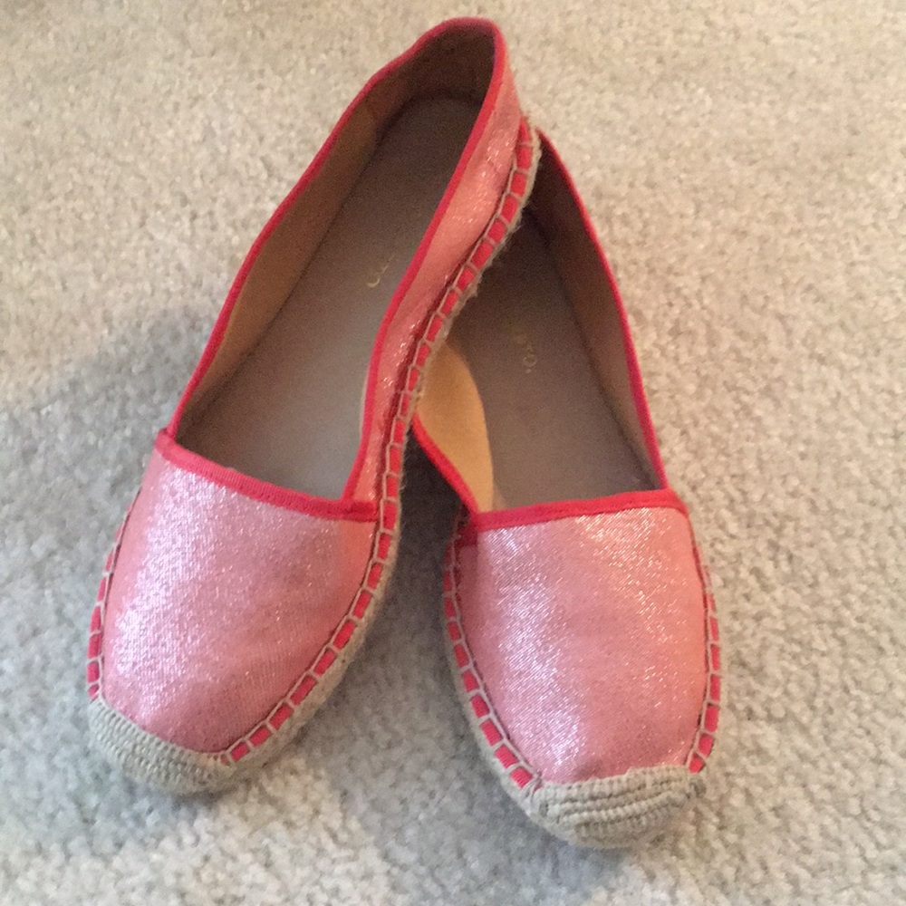 Red metallic espadrilles - like new!